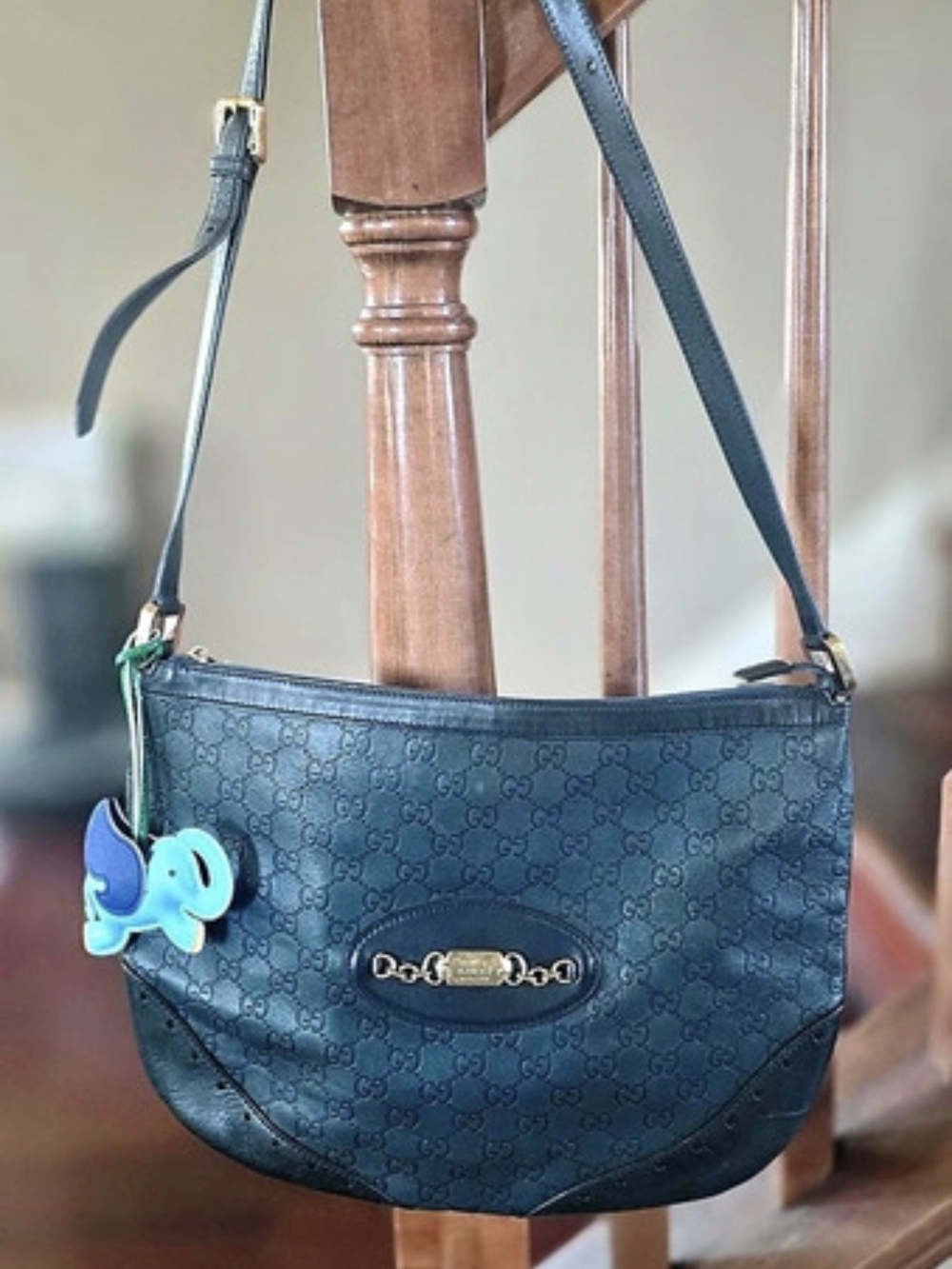 Gucci Punch Leather Shoulder Bag